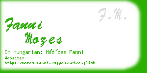 fanni mozes business card