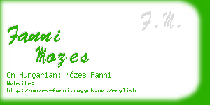 fanni mozes business card